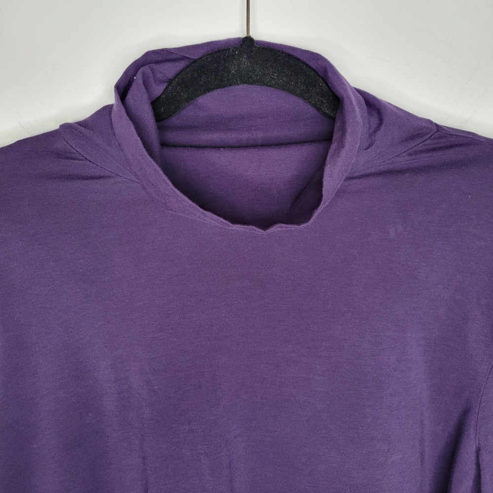 Coldwater Creek XL Dark Purple Turtleneck Top Long‎ Sleeve Supima Cotton Spandex - Picture 3 of 9